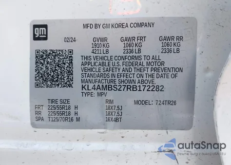 2024 Buick Encore Gx Preferred Fwd z USA, uszkodzony, nr VIN KL4AMBS27RB172282